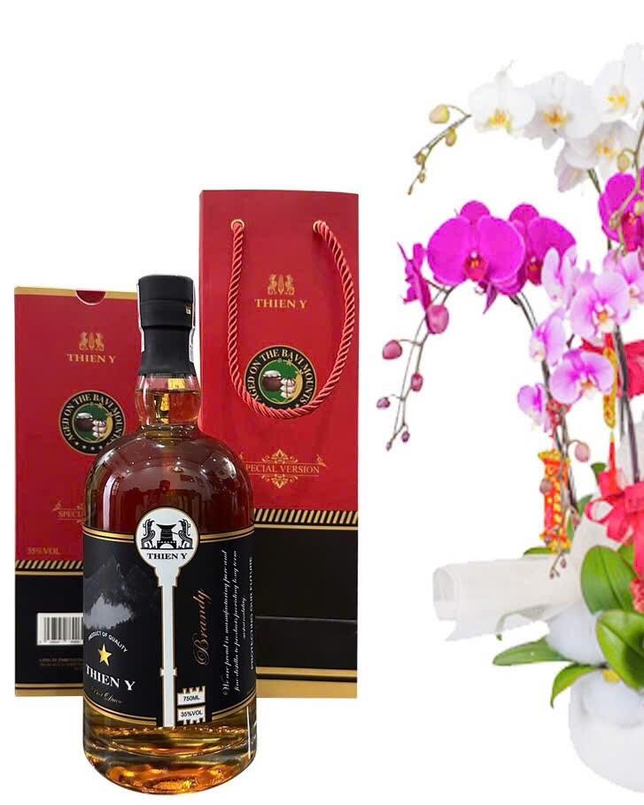Chai Thiên Y Brandy và túi quà