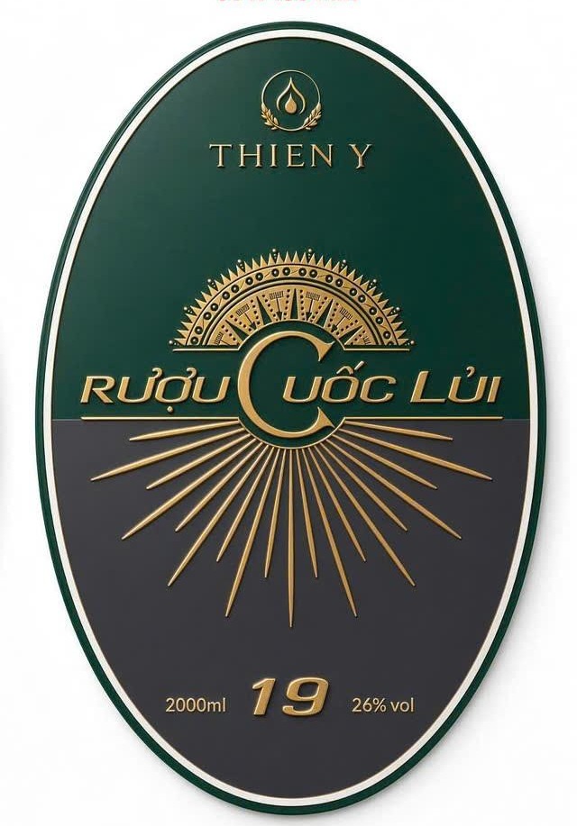 Rượu Cuốc Lủi 19 — nhãn
